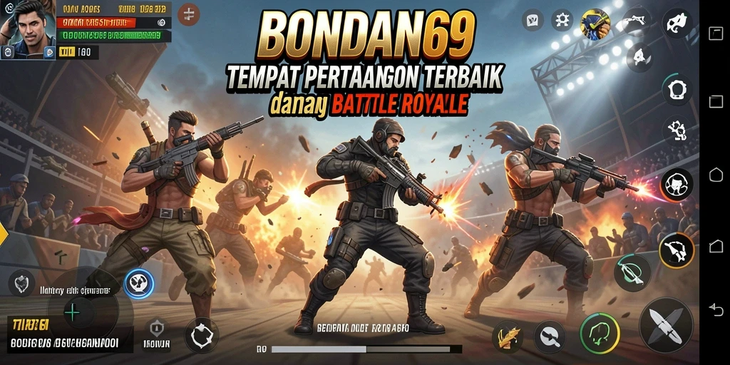 Tampilan aksi seru dalam permainan BONDAN69 yang penuh strategi Battle Royale.