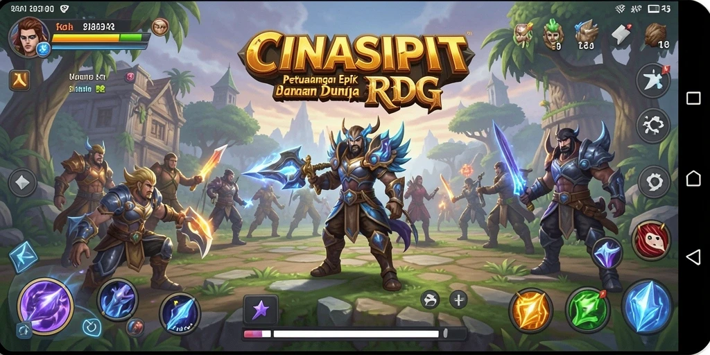Screenshot gameplay CINASIPIT menampilkan pertarungan seru di dunia RPG.