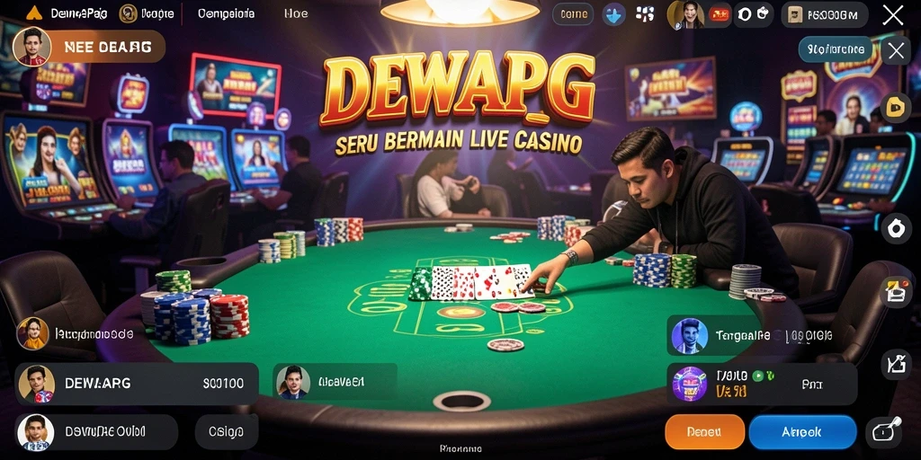 Screenshot menunjukkan momen seru gameplay Live Casino di DEWAPG.