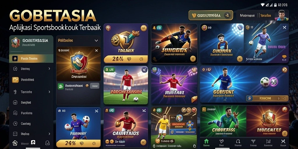 Tampilan gambar menunjukkan antarmuka GOBETASIA saat taruhan olahraga.