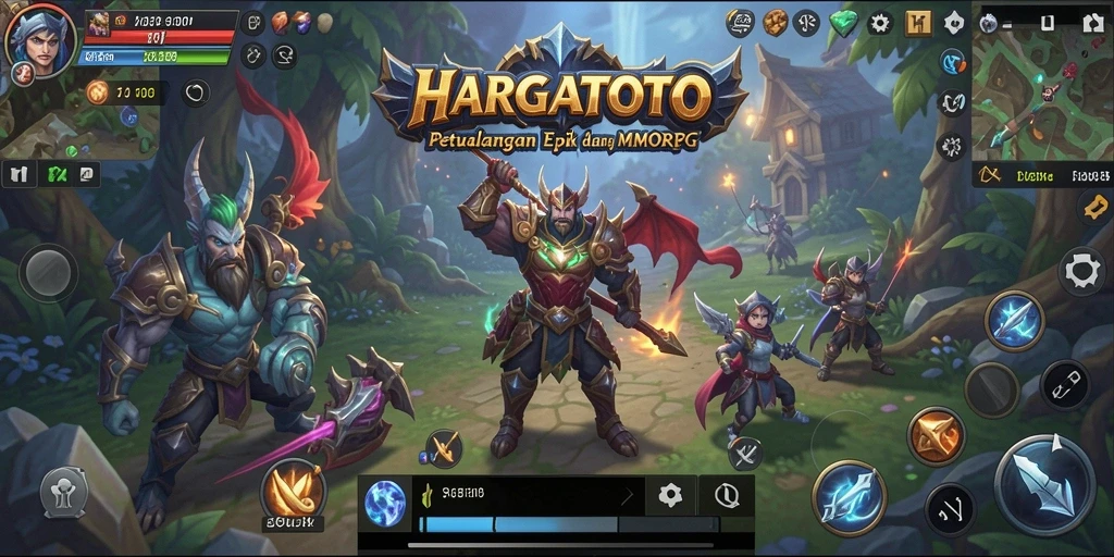 Screenshot HARGATOTO menampilkan aksi seru gameplay MMORPG bersama teman.