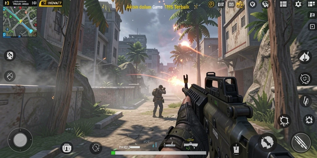 Tampilan utama gameplay INOVA77 yang menegangkan dan mendebarkan.