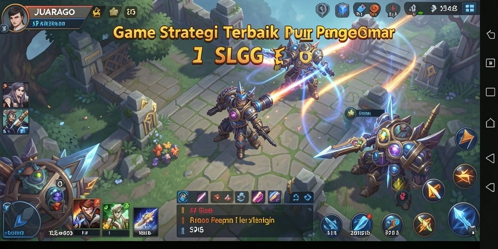 Screenshot JUARAGO menampilkan pertempuran strategis yang menegangkan.