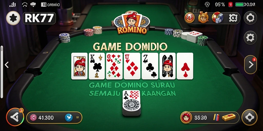 Tampilan gameplay seru dalam game Domino RK77.