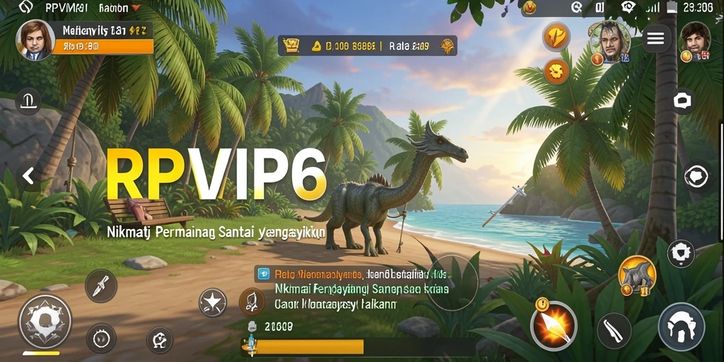 Screenshot utama RPVIP6 menunjukkan gameplay santai yang inspiratif.