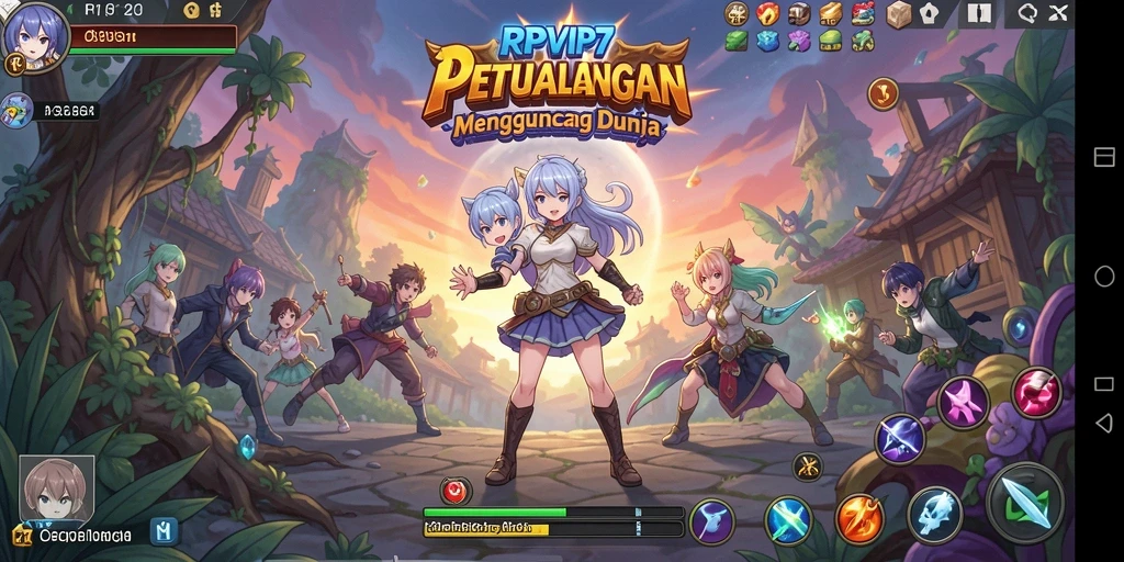 Screenshot menampilkan pertarungan seru di dunia Anime.