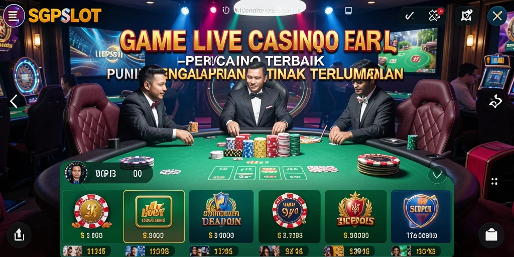 Tampilan gameplay SGPSLOT yang menarik dan interaktif dalam Live Casino.
