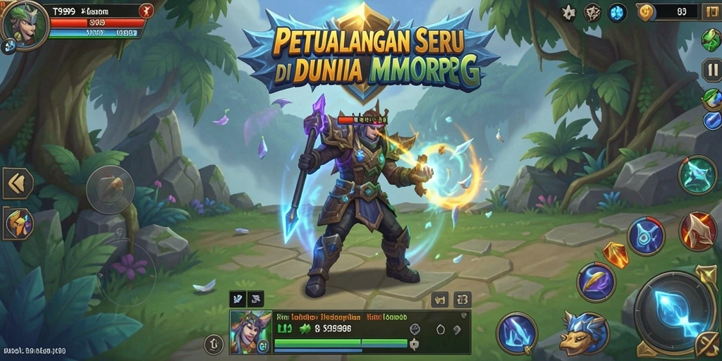 Gameplay T9999 yang penuh aksi dan petualangan di dunia MMORPG.