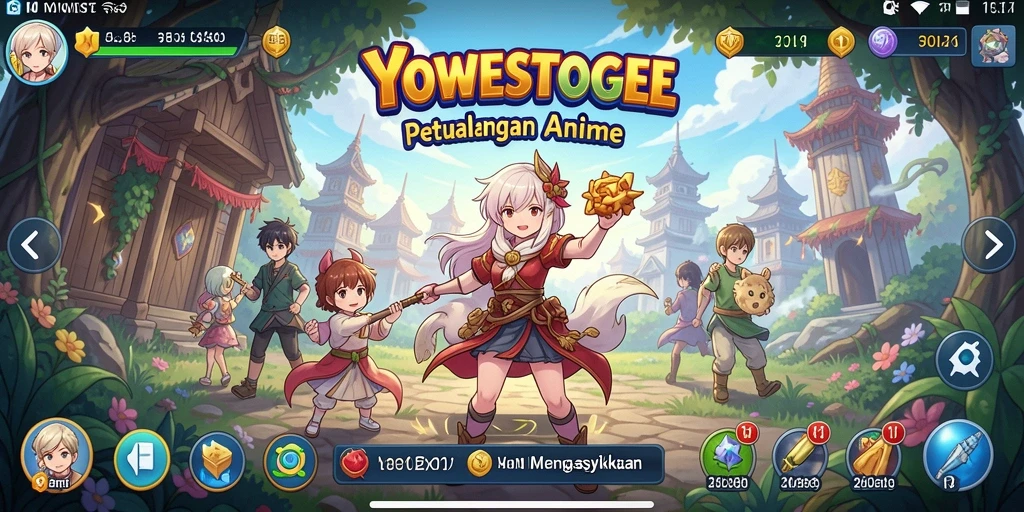 Tampilan gameplay seru YOWESTOGEL dengan karakter Anime favorit.